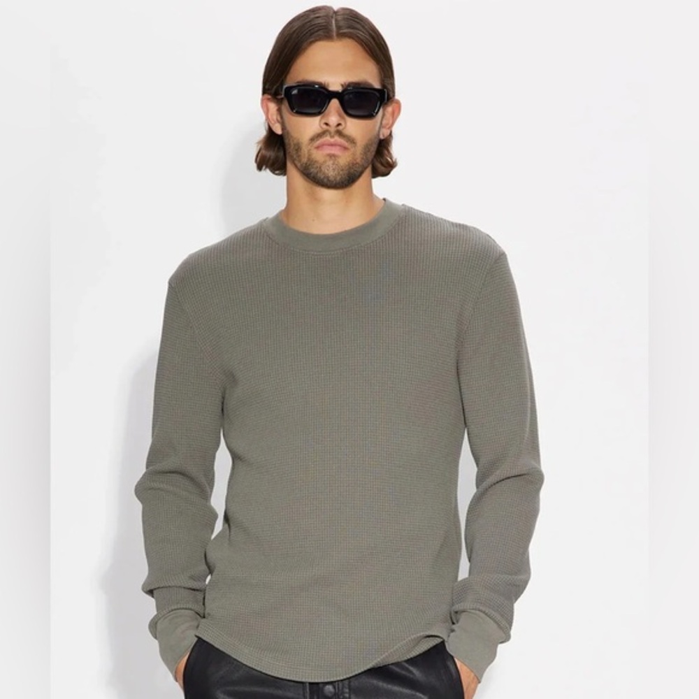 NEW Cotton Citizen Cooper Waffle Thermal Long Sleeve Shirt Ribbed